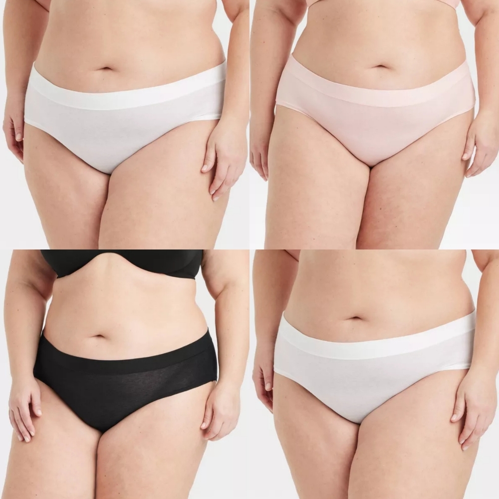 Bundle 4 Cotton Stretch Comfort Hipster Underwear - Auden